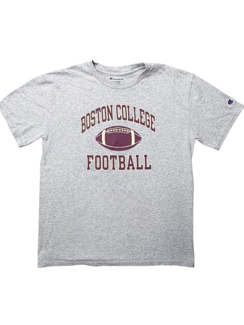 Boston College Football Short Sleeve Gray Champion T Shirt Youth L 10-12 School